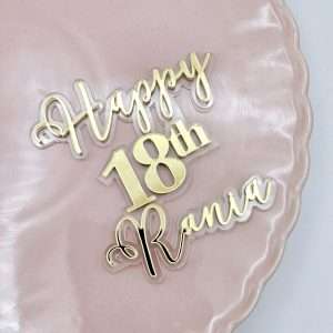 Personalised Double Layer Acrylic Birthday Topper/Charm | Multiple Colour Options