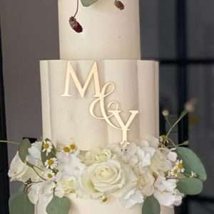 Personalised Acrylic Wedding Initials Cake Topper/Charm | Multiple Colour Options