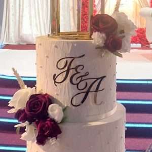 Personalised Acrylic Wedding Initials Cake Topper/Charm | Multiple Colour Options