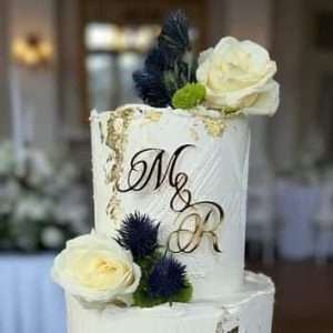 Personalised Acrylic Wedding Initials Cake Topper/Charm | Multiple Colour Options