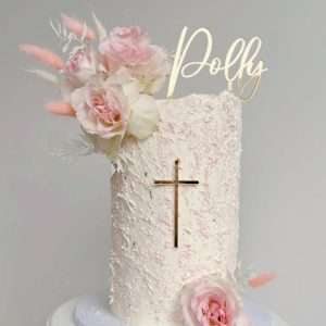 Personalised Acrylic Name & Crucifix Set | Multiple Colour Options