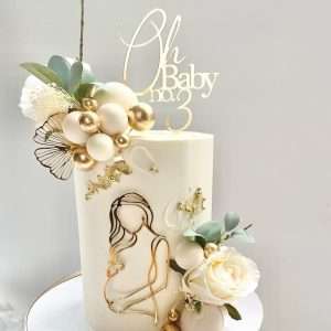 Oh Baby Cake Topper & Line Art Charm | Multiple Colour Options