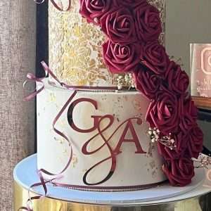 Personalised Acrylic Wedding Initials Cake Topper/Charm | Multiple Colour Options