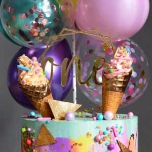 Personalised Double Hexagon Design Cake Topper/Charm | Multiple Colour Options