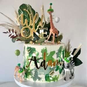 Personalised Wild One Cake Topper and Name Charm Set | Multiple Colour Options