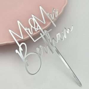 Personalised Acrylic Cake Topper/Charm | Multiple Font & Colour Options