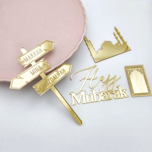 Hajj Mubarak Cake Topper and Charm Set | Multiple Sizes & Colours