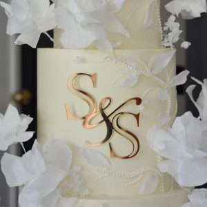 Personalised Acrylic Wedding Initials Cake Topper/Charm | Multiple Colour Options