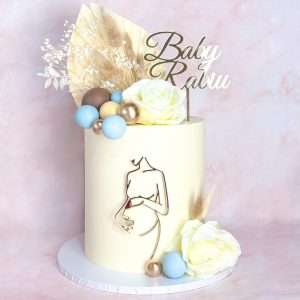 Personalised Baby "Name" Cake Topper & Line Art Charm | Multiple Colour Options