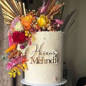 Personalised Double Layer Mehndi Cake Topper/Charm | Multiple Colour Options