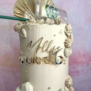 Name Turns Age Cake Topper/Charm | Multiple Colour Options