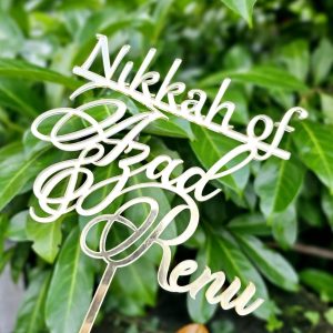 Personalised Acrylic "Nikkah of" Cake Topper/Charm | Multiple Colour Options