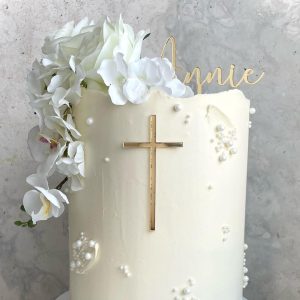 Personalised Acrylic Name & Crucifix Set | Multiple Colour Options