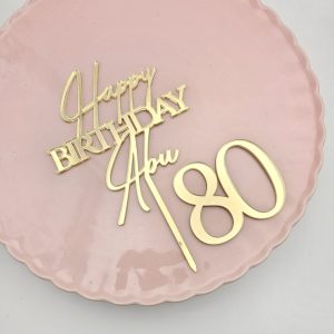 Personalised Acrylic Happy Birthday Name & Age Set | Multiple Colour Options