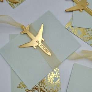 Personalised Acrylic Aeroplane Invitation Tags | Multiple Colour Options