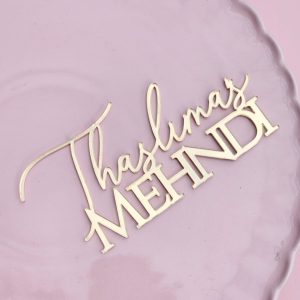 Personalised Mehndi Cake Topper/Charm | Multiple Colour Options