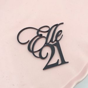 Name and Age Cake Topper/Charm | Multiple Colour Options