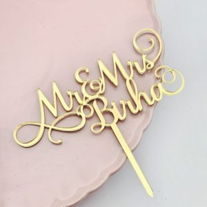 Personalised Acrylic Cake Topper/Charm | Multiple Colour Options