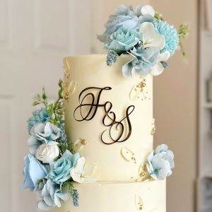 Personalised Acrylic Wedding Initials Cake Topper/Charm | Multiple Colour Options