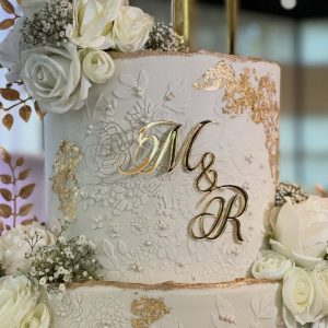 Personalised Acrylic Wedding Initials Cake Topper/Charm | Multiple Colour Options
